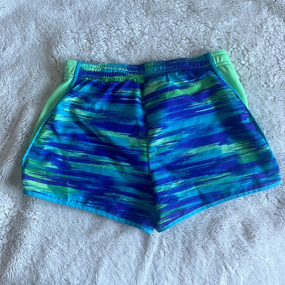 Xersion Quick-Dri Lined Running Shorts Drawstring Blue Green Size Girls L 14 - Picture 2 of 5